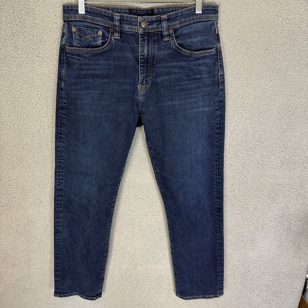 Revtown Jeans Mens 33x29 Blue Automatic Relaxed‎ Straight Decade Dark Wash Denim